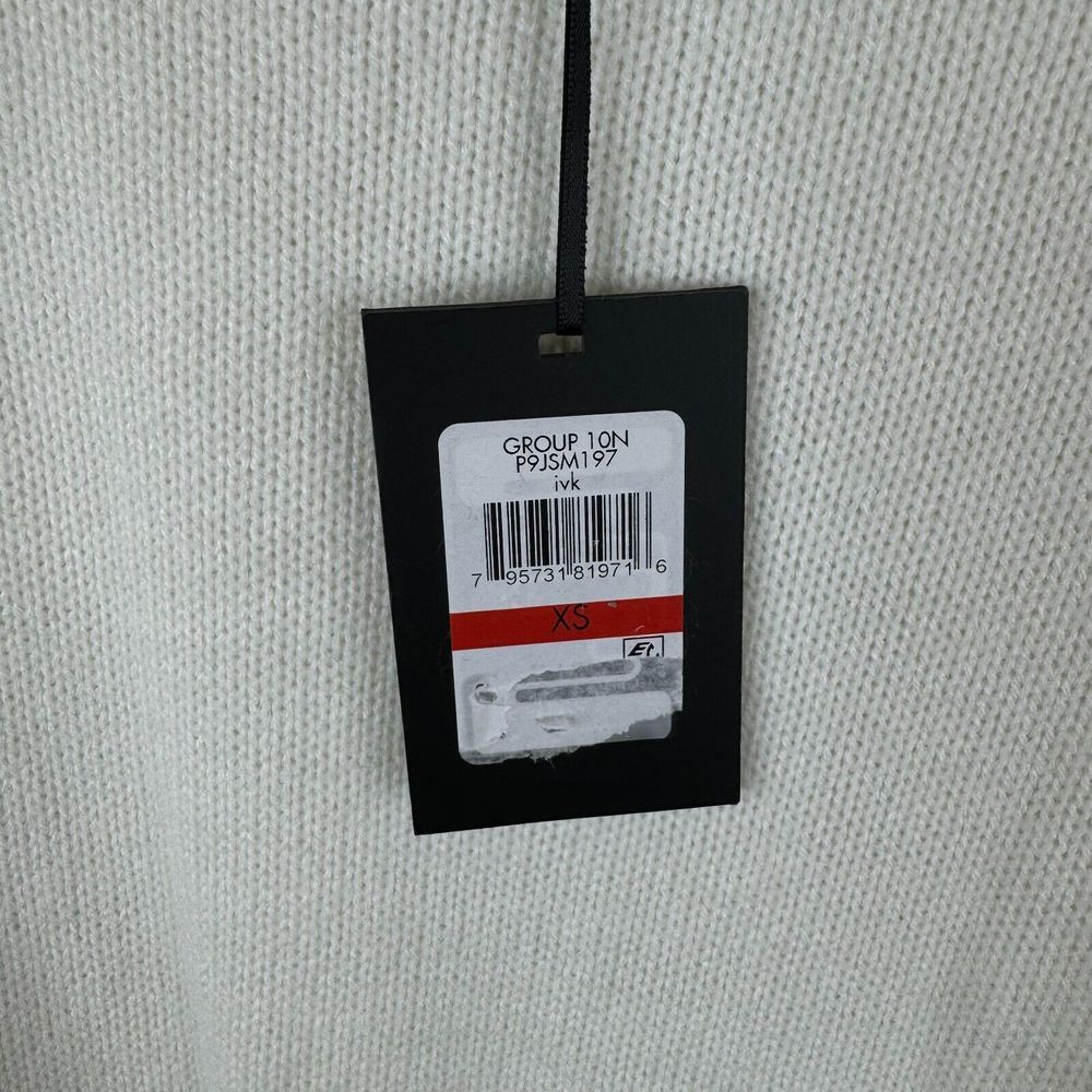 DKNY Sweater Womens Size XS Off White Black Fuzzy Textured Fall Winter NWT - Picture 4 of 8